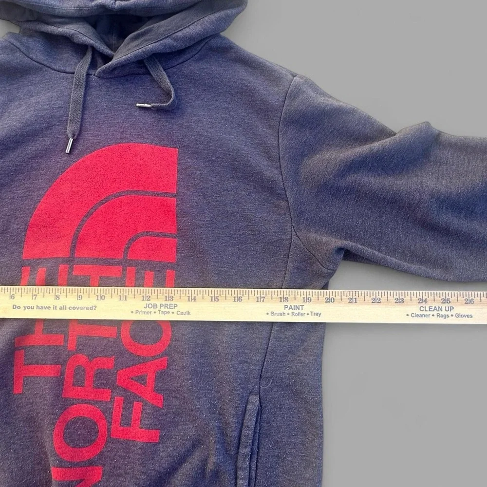 The North Face Men's Gray Hoodie with Red Logo